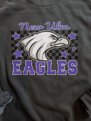 New Ulm Eagles Checkered Dyed Pepper Crewneck Sweatshirt