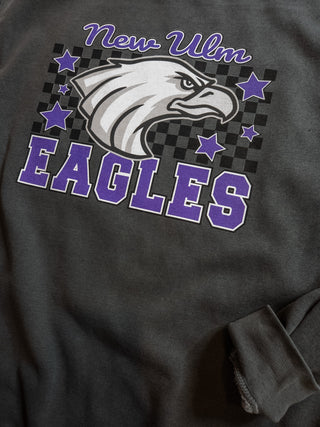 New Ulm Eagles Checkered Dyed Pepper Crewneck Sweatshirt