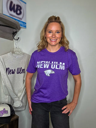 New Ulm Eagles Heather Purple Tee