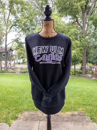 New Ulm Eagles Black Relaxed Crewneck