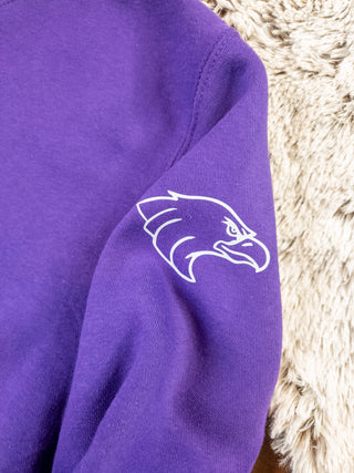 New Ulm Eagles Purple Plush Crewneck Sweatshirt