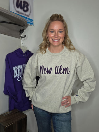 New Ulm Puff Champion Powerblend Oatmeal Crewneck Sweatshirt