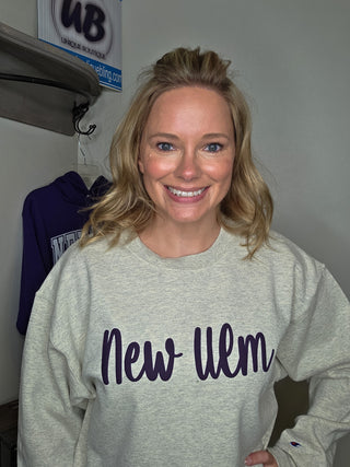 New Ulm Puff Champion Powerblend Oatmeal Crewneck Sweatshirt