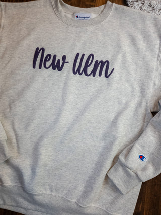 New Ulm Puff Champion Powerblend Oatmeal Crewneck Sweatshirt