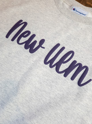 New Ulm Puff Champion Powerblend Oatmeal Crewneck Sweatshirt