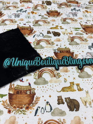 Noah's Ark Minky Blankets *Choose Size & Backing & Embroidery Customization