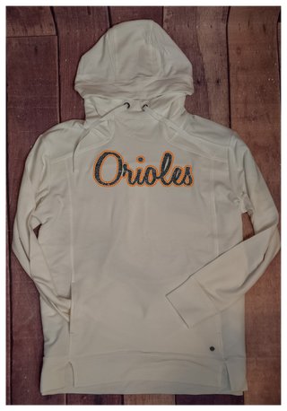 Orioles Rhinestone Ivory Fashion Fleece Hoodie