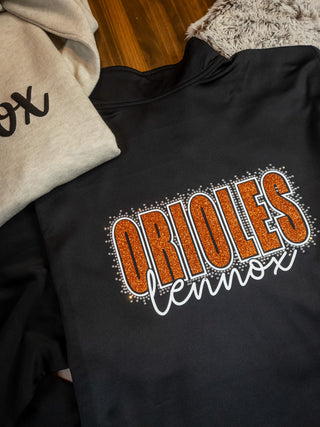 Lennox Orioles Rhinestone Black Moisture Wicking Fleece Jacket