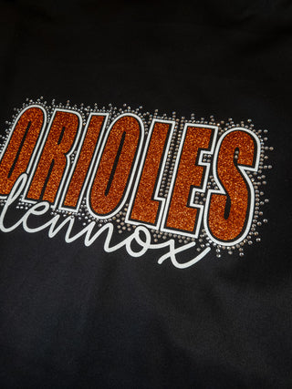 Lennox Orioles Rhinestone Black Moisture Wicking Fleece Jacket