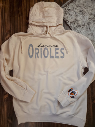 Lennox Orioles Dyed Ivory Fleece Hoodie - Gray Print