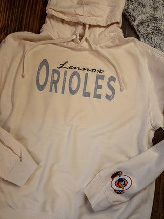 Lennox Orioles Dyed Ivory Fleece Hoodie - Gray Print