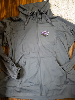 Panthers Charcoal Ladies Silhouette Stretch Jacket