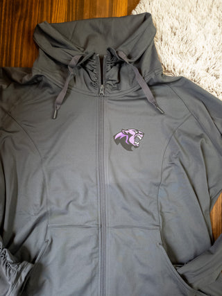 Panthers Charcoal Ladies Silhouette Stretch Jacket