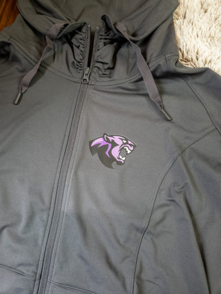 Panthers Charcoal Ladies Silhouette Stretch Jacket