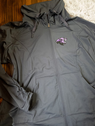 Panthers Charcoal Ladies Silhouette Stretch Jacket