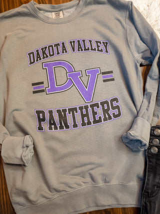 Dakota Valley Panthers Dyed Fleece Crewneck Sweatshirt