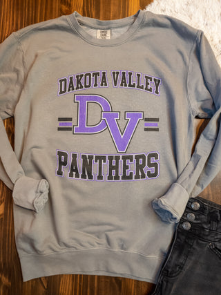 Dakota Valley Panthers Dyed Fleece Crewneck Sweatshirt