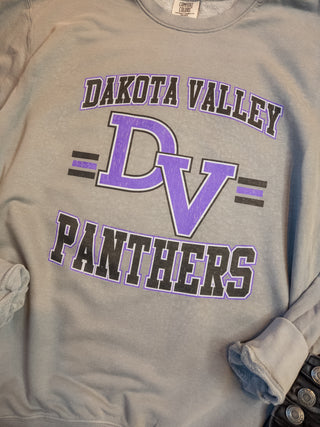 Dakota Valley Panthers Dyed Fleece Crewneck Sweatshirt