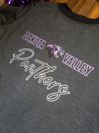 Dakota Valley Panthers Heather Black French Terry Bomber Zip-Up