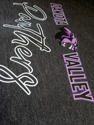 Dakota Valley Panthers Heather Black French Terry Bomber Zip-Up