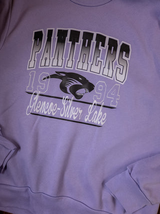 Panthers Legacy Lavendar Casual Fleece Crewneck Sweatshirt