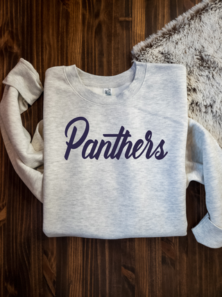 Panthers Puff Oatmeal Plush Crewneck Sweatshirt