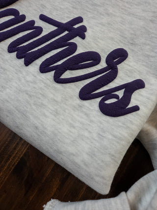Panthers Puff Oatmeal Plush Crewneck Sweatshirt