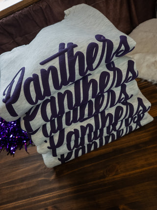 Panthers Puff Oatmeal Plush Crewneck Sweatshirt
