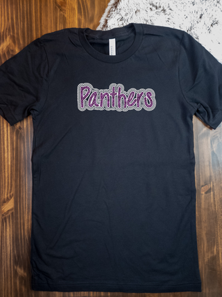 Panthers Rhinestone Black Tee