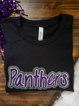 Panthers Rhinestone Black Tee