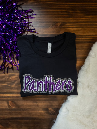 Panthers Rhinestone Black Tee