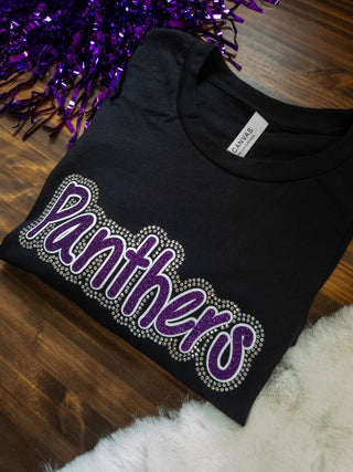 Panthers Rhinestone Black Tee