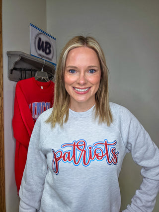 Patriots Ash Gray Sponge Fleece Crewneck Sweatshirt