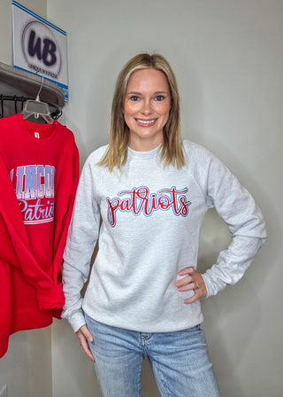 Patriots Ash Gray Sponge Fleece Crewneck Sweatshirt