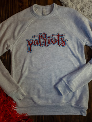 Patriots Ash Gray Sponge Fleece Crewneck Sweatshirt