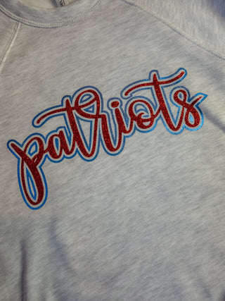 Patriots Ash Gray Sponge Fleece Crewneck Sweatshirt