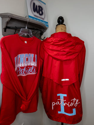 2XL Patriots L Red Lightweight Jacket