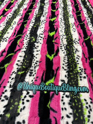 Pink Fancy Leopard Print w/ Think Pink Minky Blanket *READY TO SHIP