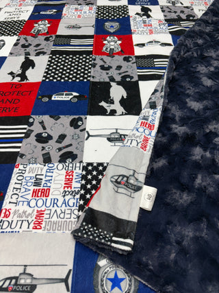 Police Minky Throw Blanket * Ready to Ship