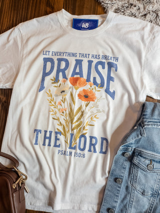 Praise The Lord White Dyed Top