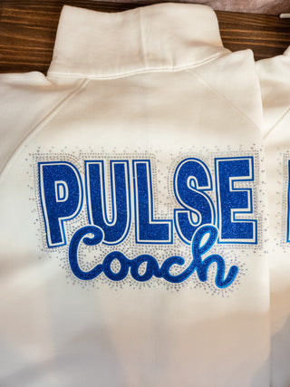 Pulse Rhinestone Bleached Linen Half Zip Pullover