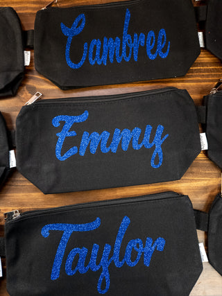 Personalized Make-Up Bag - Blue Sparkle
