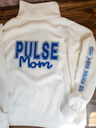 Pulse Rhinestone Bleached Linen Half Zip Pullover