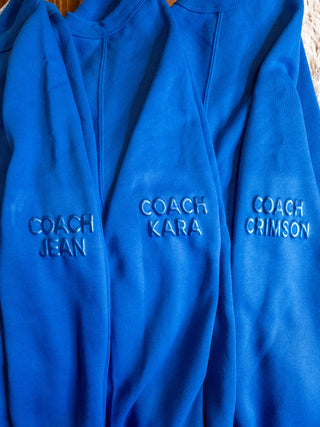 Pulse Blue Metallic Puff Blue Crewneck Sweatshirt - Uppercase Option