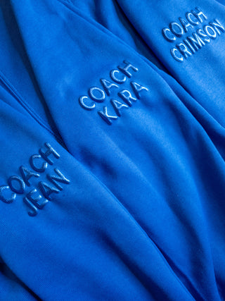 Pulse Blue Metallic Puff Blue Crewneck Sweatshirt - Uppercase Option