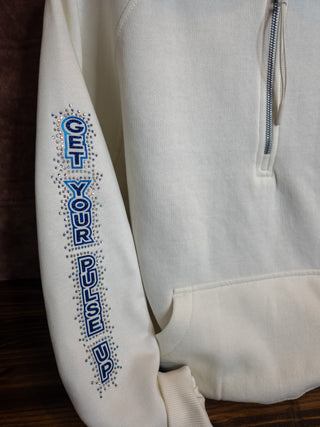 Pulse Rhinestone Bleached Linen Half Zip Pullover