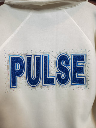 Pulse Rhinestone Bleached Linen Half Zip Pullover