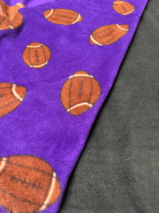 Purple Football Fleece Throw Bleacher Blanket