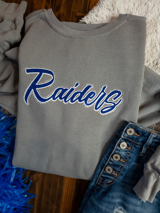 XL Raiders Rhinestone Dyed Crewneck Sweatshirt