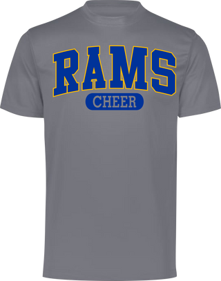 Rams Cheer Graphite Moisture Wicking Tee